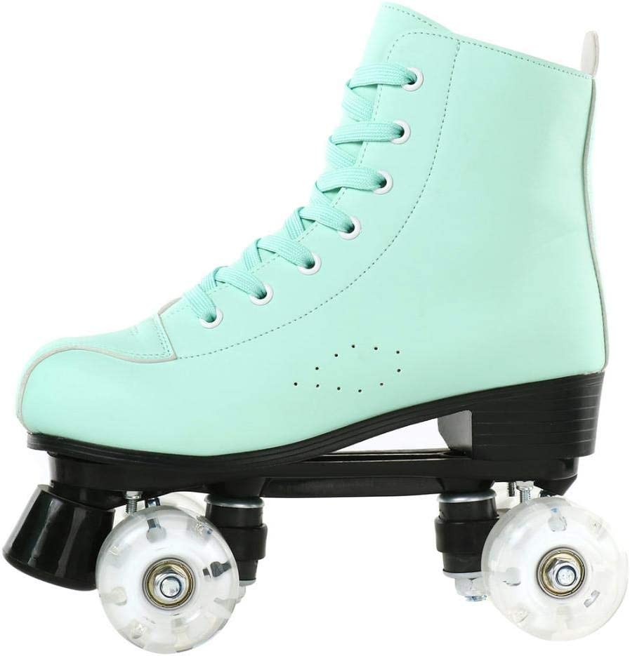 Photo 1 of Beuway Womens Roller Skates Artificial Leather Adjustable Double Row 4 Wheels Roller Skates Shiny High-Top Outdoor Roller Skate for Teens,Adult
SIZE 10/41 