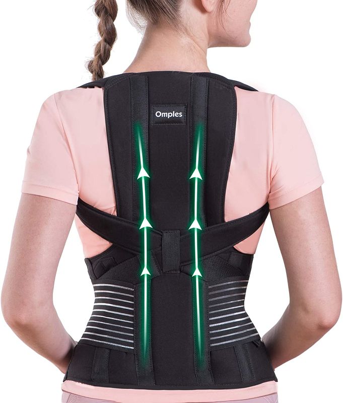 Photo 1 of Omples Posture Corrector for Women and Men Back Brace Straightener Shoulder Upright Support Trainer for Body Correction and Neck Pain Relief, Large (waist 39-41 inch), Patent Pending
