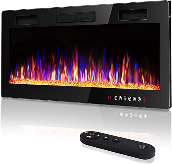 Photo 1 of (sold for parts) Vitesse 36 inch Ultra-Thin Electric Fireplace Inserts in-Wall Recessed and Wall Mounted Fireplace,Linear Fireplace with Multicolor Flame,Timer,Low Noise,750/1500W,Touch Screen & Remote Control,(36'')
