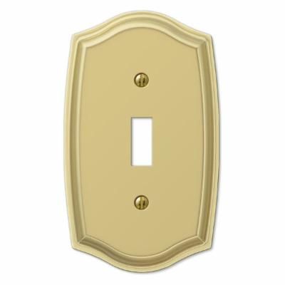 Photo 1 of AMERELLE Vineyard 1 Gang Toggle Steel Wall Plate - Polished Brass, Brass - Polished/Satin
