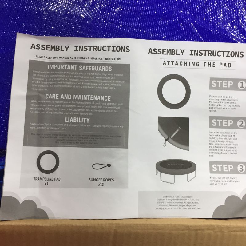 Photo 1 of SkyBound 14ft Universal Replacement Trampoline Pad - Fits up to 7 Inch Springs - Spring Cover (Blue) (TRAMPOLINE NOT INCLUDED)