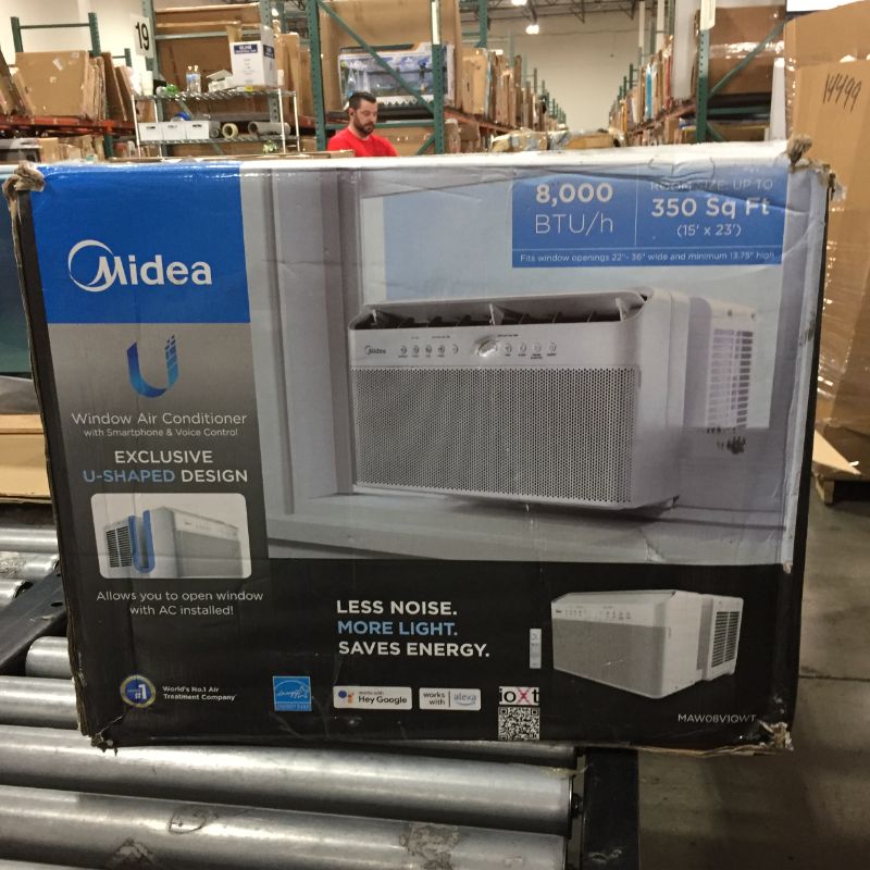 Photo 2 of Midea 8,000 BTU Smart Inverter U-Shaped Window Air Conditioner, 35% Energy Savings, Extreme Quiet, MAW08V1QWT (1860705)
