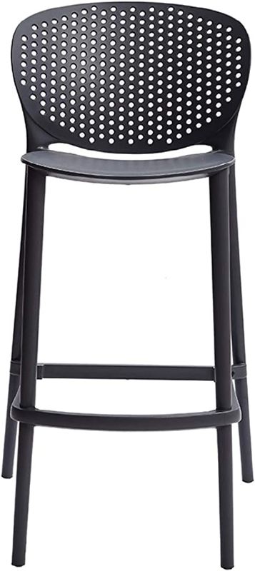 Photo 1 of Amazon Basics Dark Grey, Barstool, Premium Plastic 42"
