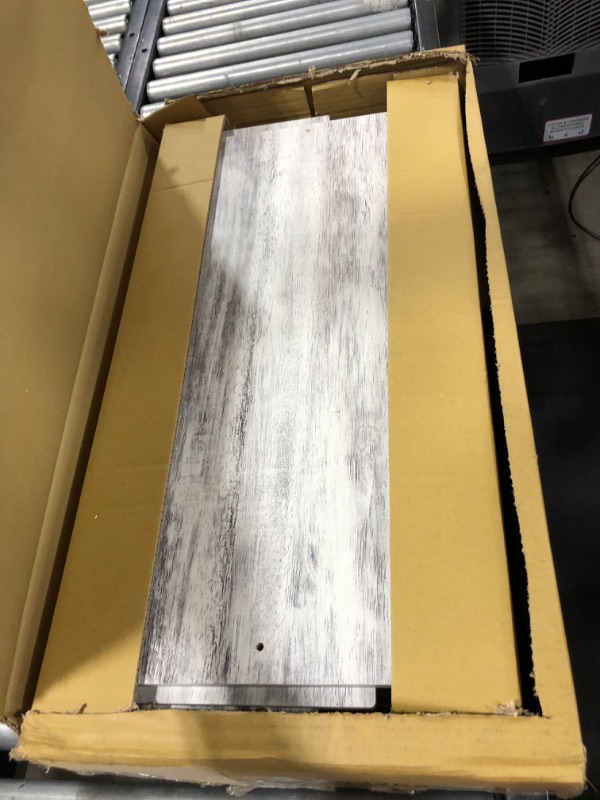 Photo 1 of Acme Furniture Ievi Writing Desk, Weathered White and Black
