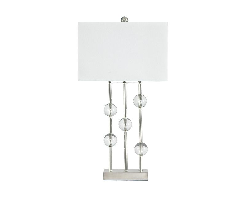 Photo 1 of Ashley Furniture Jaala Metal Lamp in Clear and Silver
