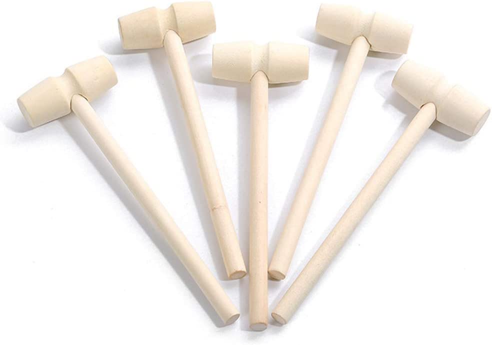 Photo 1 of 10 Pcs Wooden Mini Hammers Multi-Purpose Natural Wood Hammer for Crab Lobster Mallets