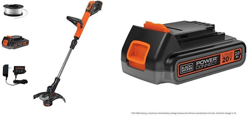 Photo 1 of beyond by BLACK+DECKER 20V MAX String Trimmer/Edger Kit, 12-Inch with Extra 2.0 Ah Lithium Ion Battery 