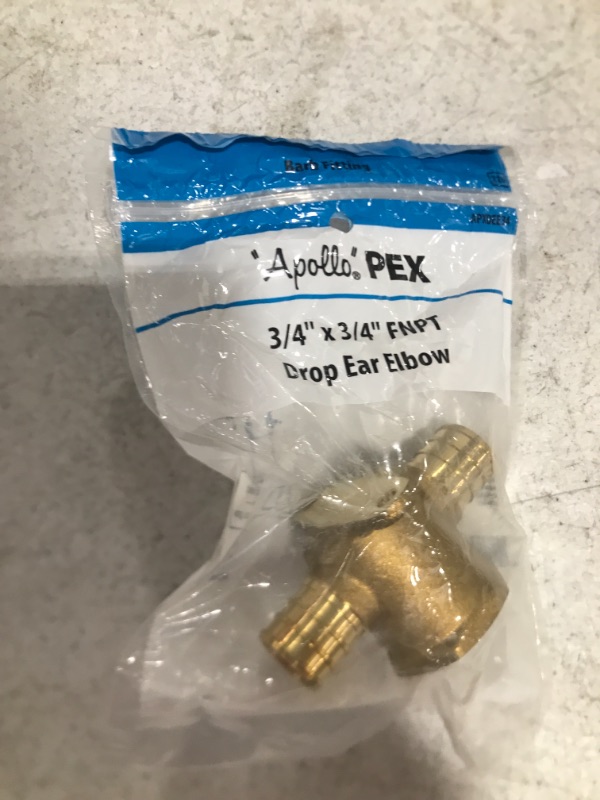 Photo 4 of APOLLO 3/4 in. Brass PEX Barb x 3/4 in. Female Pipe Thread Adapter 90-Degree Drop-Ear Elbow
