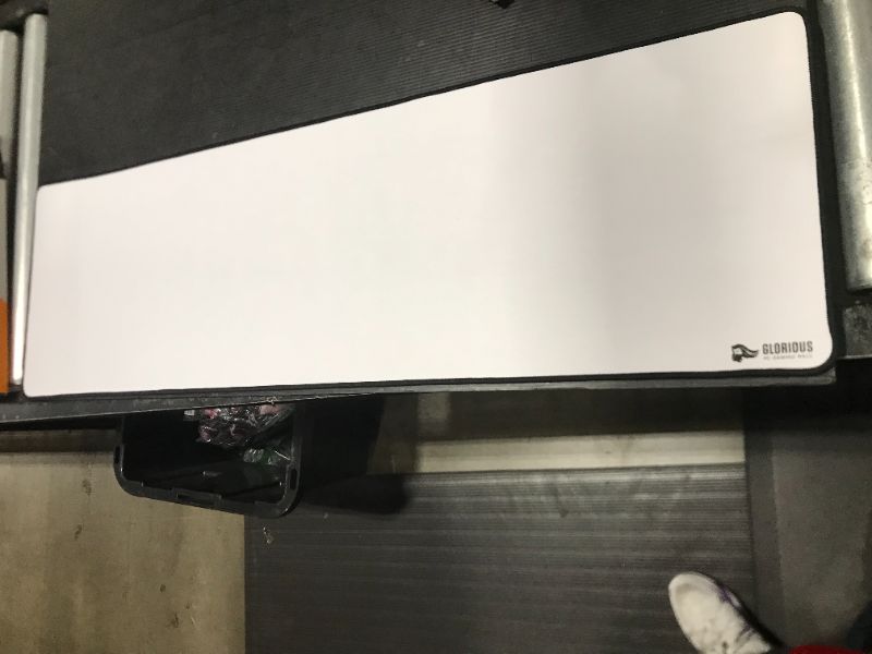 Photo 2 of Glorious Large Extended White Gaming Mouse Pad / Mat - Long Cloth Mousepad, Stitched Edges | 36x11 (GW-E)
