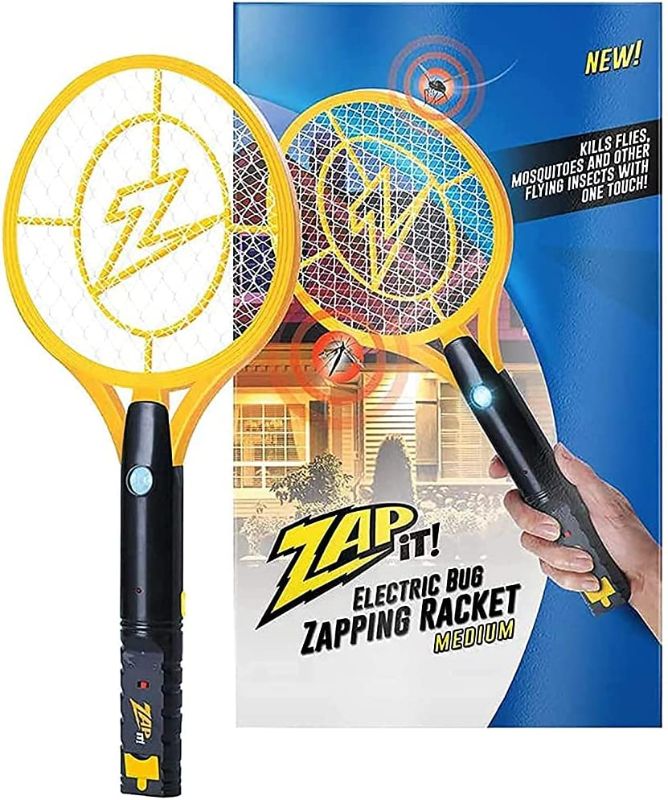 Photo 1 of Zap It! Electric Fly Swatter Racket & Mosquito Zapper - High Duty 4,000 Volt Electric Bug Zapper Racket - Fly Killer USB Rechargeable Fly Zapper Indoor Safe - Medium
