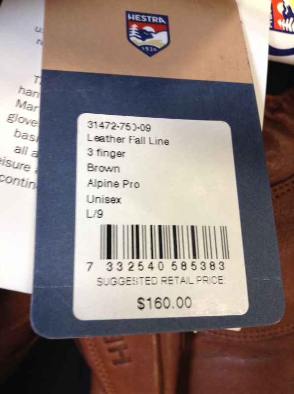 Photo 1 of Hestra Leather Fall Line - Short Freeride 3-Finger Snow Glove with Superior Grip for Skiing, Snowboarding and Mountaineering unisex large