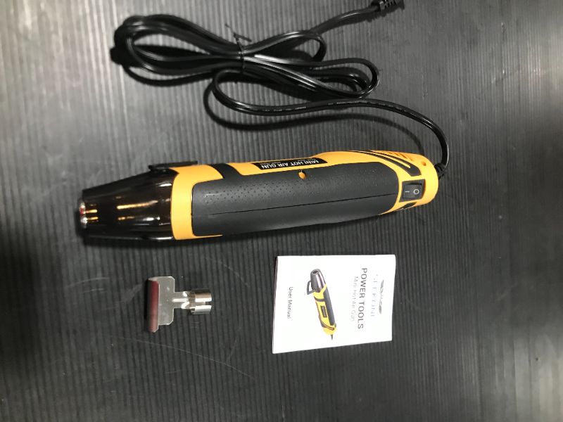 Photo 2 of SEEKONE Mini Heat Gun, 350W 662? (350?) Fast Heat Handheld Hot Air Gun Tool with Reflector Nozzle and 4.9Ft Long Cable Overload Protection for Craft Embossing, Shrink Wrapping and Stripping Paint
