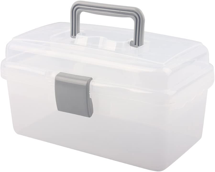 Photo 1 of BangQiao Multipurpose Plastic Storage Container Box with Handle and Latch Lock, Clear Gray
