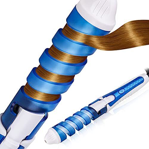 Photo 1 of Tomorotec Professional Spiral Curl Ceramic Spiral Styler Curling Iron Hair Blue
