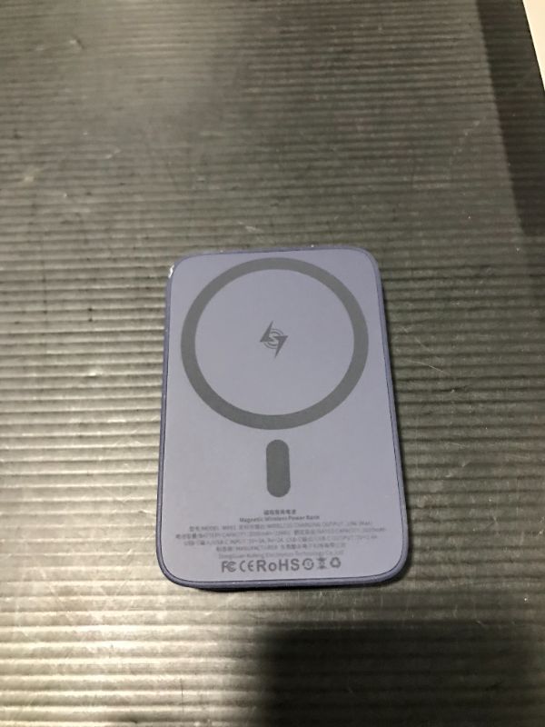 Photo 1 of Benks Magnetic Wireless Power Bank Compatible with Magsafe, Ultra-Thin 5,000 mAh Battery Pack for iPhone 13, iPhone 12 Series, Portable Charger with USB-C Cable (Navy Blue)
