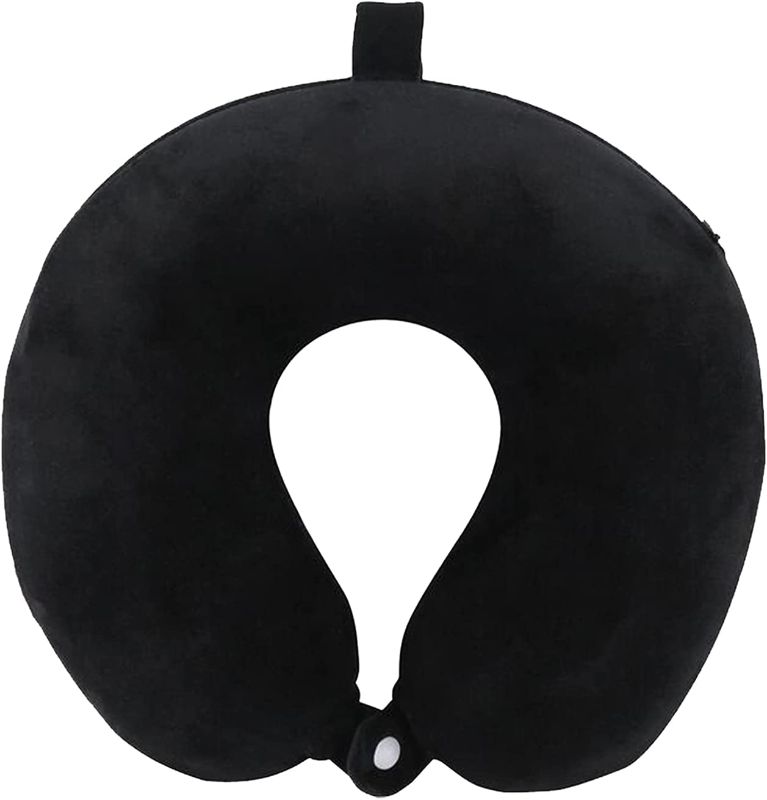 Photo 1 of DUANY STORE Neck Pillow for Traveling, Upgraded Travel Neck Pillow for Airplane 100 percent Pure Memory Foam Travel Pillow for Flight Headrest Sleep, Portable Plane Accessories, Black
