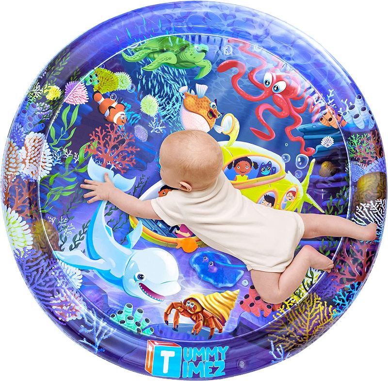 Photo 1 of TT TUMMYTIMEZ Premium Tummy Time Water Mat XL Inflatable Activity Center Promoting Baby Motor Development and Sensory Stimulation Grow Through Play Toy and Gift for Infants Toddlers Boys and Girls
