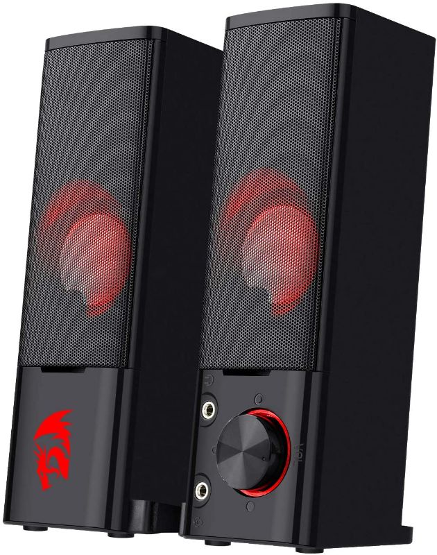 Photo 1 of Redragon Orpheus GS550 Black 2.0 Channel Stereo Red Backlight PC Gaming Speakers

