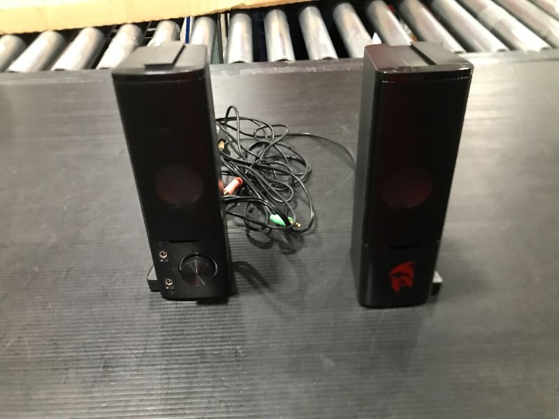 Photo 2 of Redragon Orpheus GS550 Black 2.0 Channel Stereo Red Backlight PC Gaming Speakers
