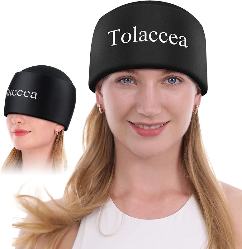 Photo 1 of Migraine and Headache Relief Hat, Tolaccea Flexible Gel Ice Pack, Fast Lifesaver for Sufferers of Chronic Migraine, Tension Headache, Cluster Headache, Medication-overuse Headache
