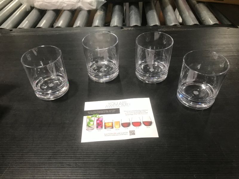 Photo 1 of Bravario Unbreakable Tritan Plastic Whiskey Glasses | Shatterproof Double Rocks | Dishwasher-Safe | BPA-free | Perfect for Cocktail Bourbon | 12.5 oz, Set of 4

