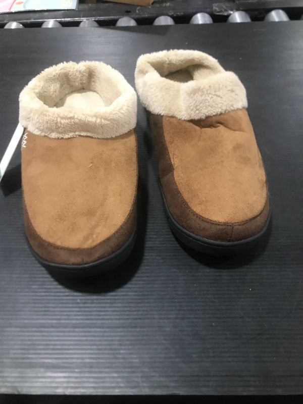 Photo 2 of NDB Men's Warm Memory Foam Suede Plush Shearling Lined Slip on Indoor Outdoor Clog House Slippers SZ 10.5
