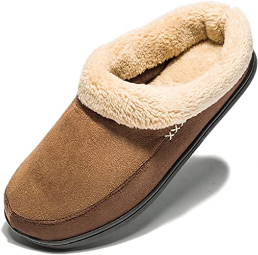 Photo 1 of NDB Men's Warm Memory Foam Suede Plush Shearling Lined Slip on Indoor Outdoor Clog House Slippers SZ 10.5
