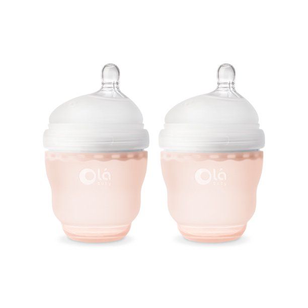 Photo 1 of Olababy GentleBottle, Silicone Baby Bottle - 4oz, Coral 2-Pack
