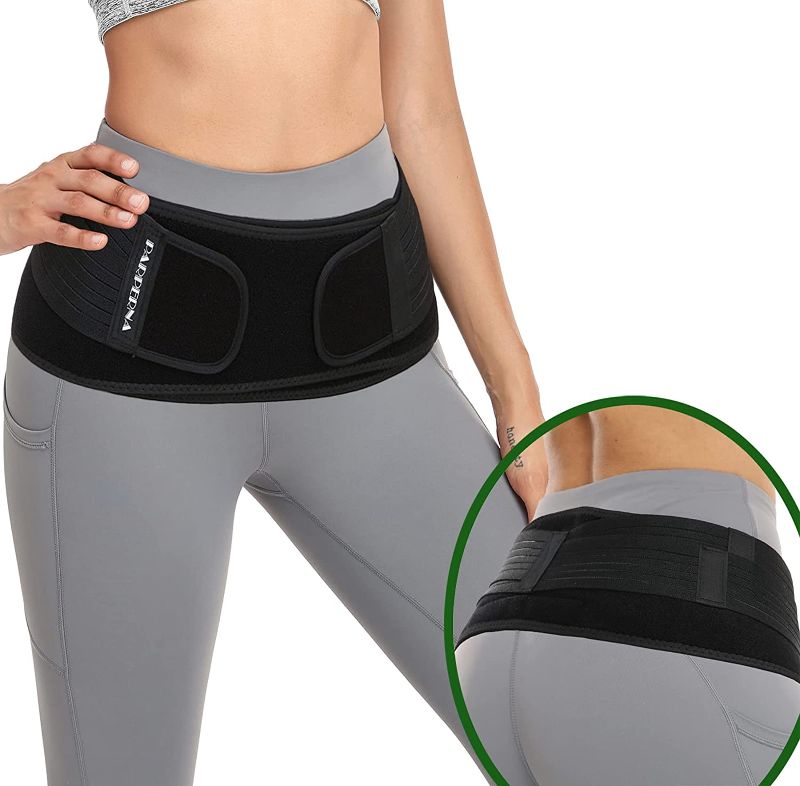 Photo 1 of Sacroiliac SI Hip Belt for Women Men SI Joint Hip Belt - Lower Back Support Brace - Hip Braces for Hip Pain - Pelvic Support Belt - Adjustable Sciatica Pelvis Lumbar Pain Relief Trochanter Brace,REGULAR (Hip Size 30"-45")
