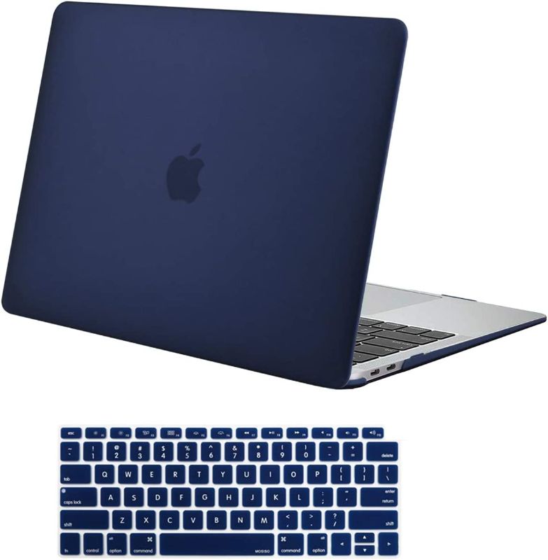 Photo 1 of MOSISO Compatible with MacBook Air 13 inch Case 2022 2021 2020 2019 2018 Release A2337 M1 A2179 A1932 Retina Display with Touch ID, Plastic Hard Shell Case & Keyboard Cover Skin, Navy Blue
