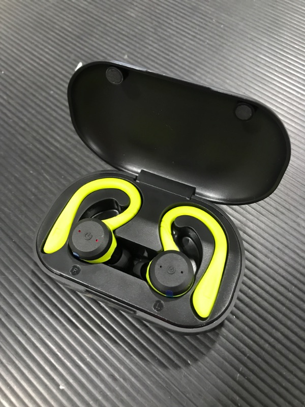 Photo 2 of APEKX Bluetooth Headphones True Wireless Earbuds with Charging Case IPX7 Waterproof Stereo Sound Earphones Built-in Mic in-Ear Headsets Deep Bass for Sport Running Green
