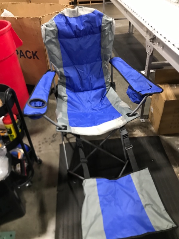 Photo 2 of  Blue Folding Camping Chair with footrest
