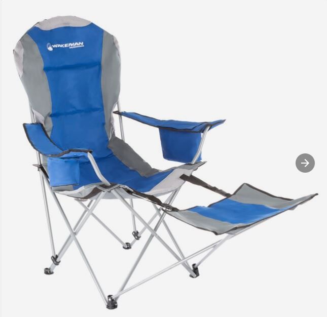 Photo 1 of  Blue Folding Camping Chair with footrest
