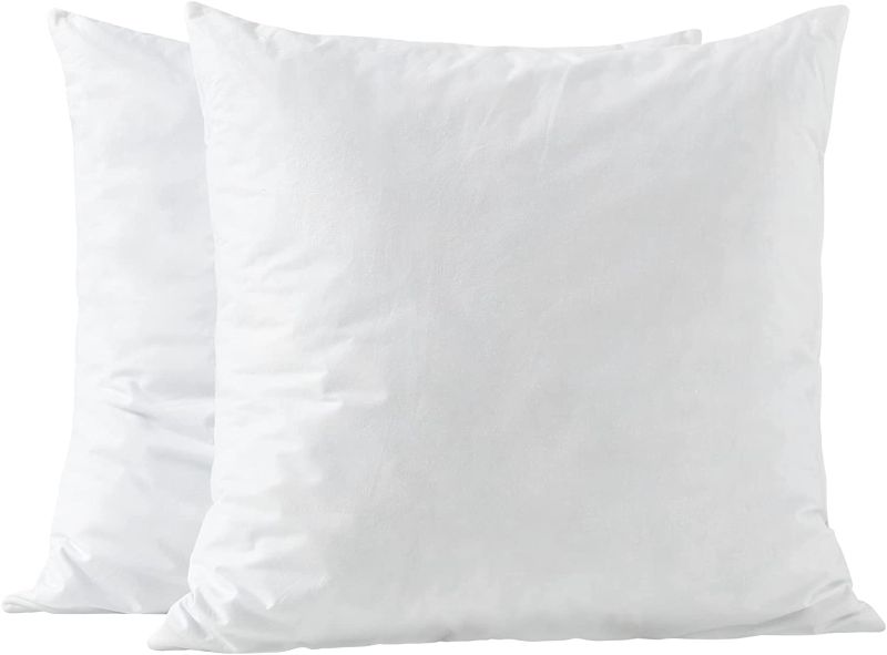 Photo 1 of Basic Home 28x28 Euro Pillow Inserts-Shredded Memory Foam Fill-High Density Throw Pillow Inserts with Long Support-Home Couch Hotel Collection-Cotton Fabric-2 Pack
