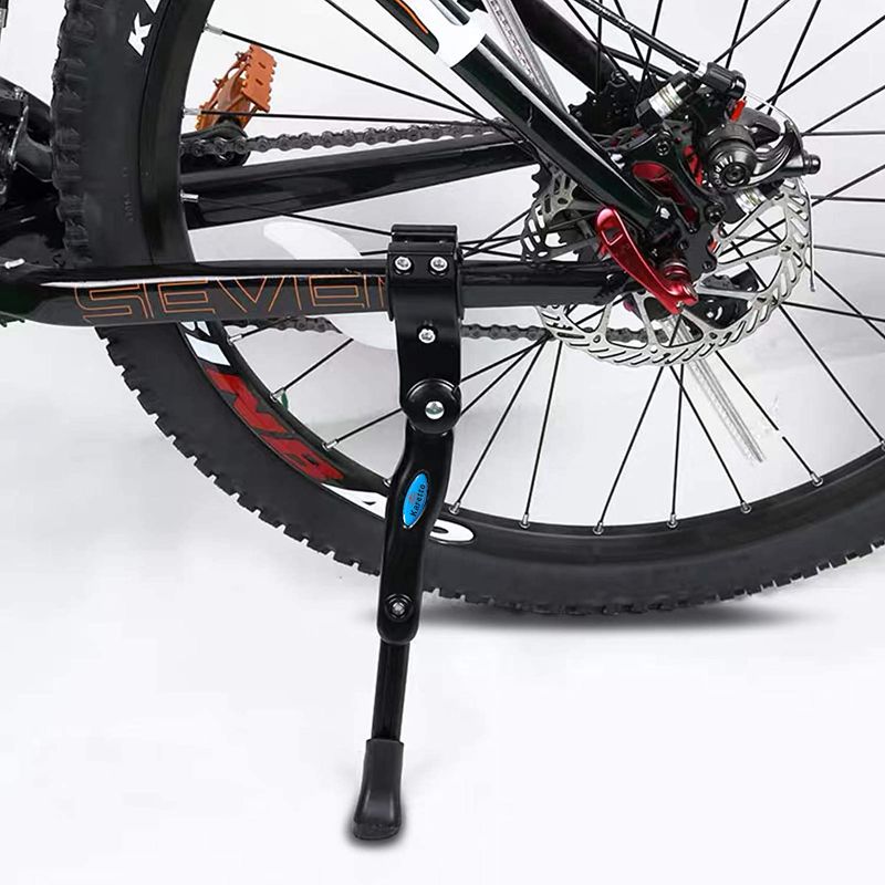 Photo 1 of Bike Kickstand Adults- Adjustable Rear Side Bicycle Stand Kickstand Fit for 22" 24" 26" 28" Bike Kick Stand for Mountain Bike Road Bicycles Kickstand (black)
