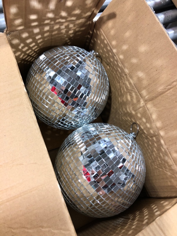 Photo 2 of  2 Pack Disco Light Mirror Ball, 8 Inches 
