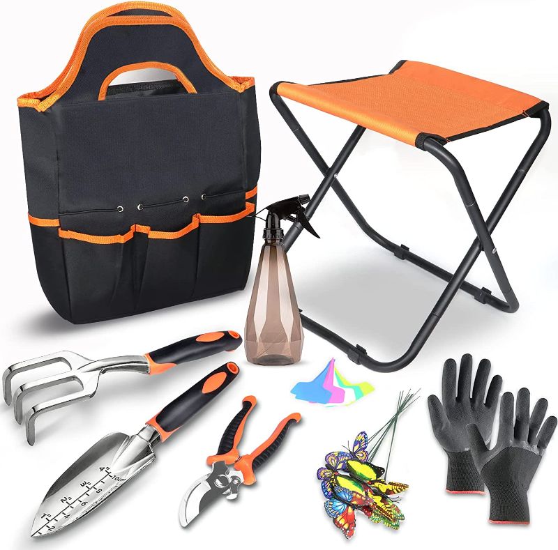 Photo 1 of Alritz Gardening Tools Set - Heavy Duty Aluminum Alloy Steel Gardening Hand Tool, Gifts for Women Men (Stool-2)
