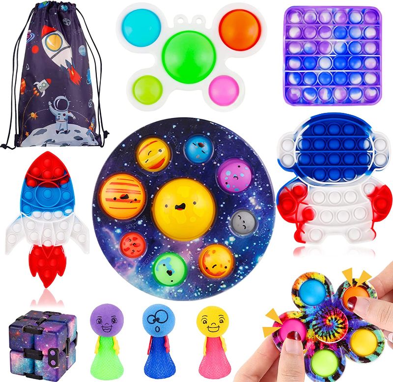 Photo 1 of Pop Toy Pack Fidget Sensory Fidgets Kid Bulk Toys Party Favors It Boy Favor Kids Boys Poppet Set 3 4 5 6 7 8 9 10 12 Year Old Gift Birthday Gifts Prizes Box Classroom Stocking Stuffers
