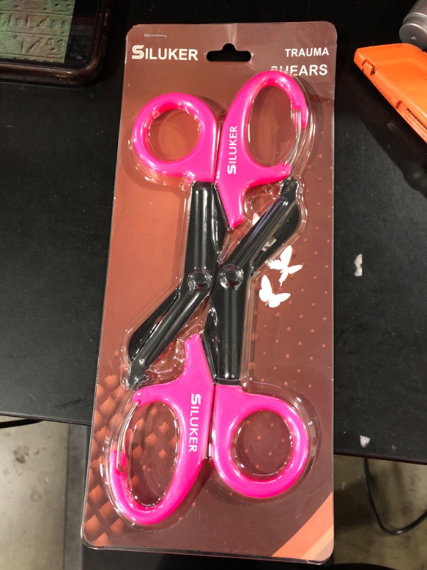 Photo 2 of 2 Pack Medical Scissors with Carabiner, EMT and Trauma Shears Bandage Scissors - 7.5" Fluoride-Coated with Non-Stick Blades
