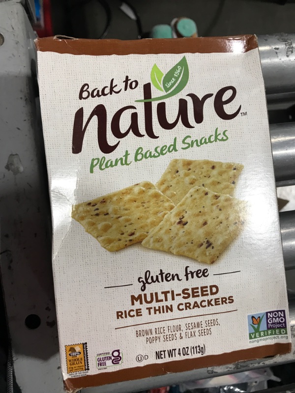 Photo 1 of Back to Nature Gluten Free Crackers, Non-GMO Multi-Seed Rice Thins, 4 Ounce EXP: 2.23.2023
