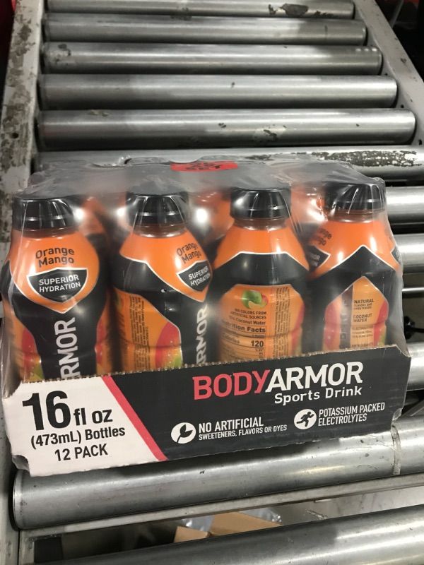 Photo 2 of BODYARMOR Sports Drink, Orange Mango, 16 fl oz, 12 count Expiration is unknown