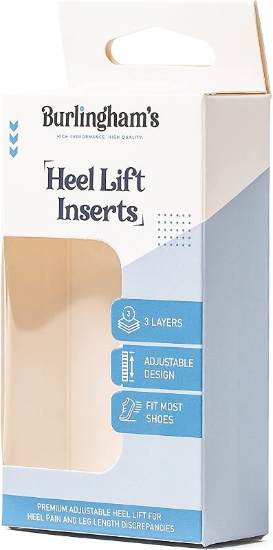 Photo 1 of Adjustable Heel Lift Inserts - 3 Layer Height Increase Orthopedic Insoles for Women & Men - Help with Leg Length Discrepancies, Heel Spurs, Sports Injuries, & Achilles Tendonitis - 1 Pair
Size: 0.5" Height - Small