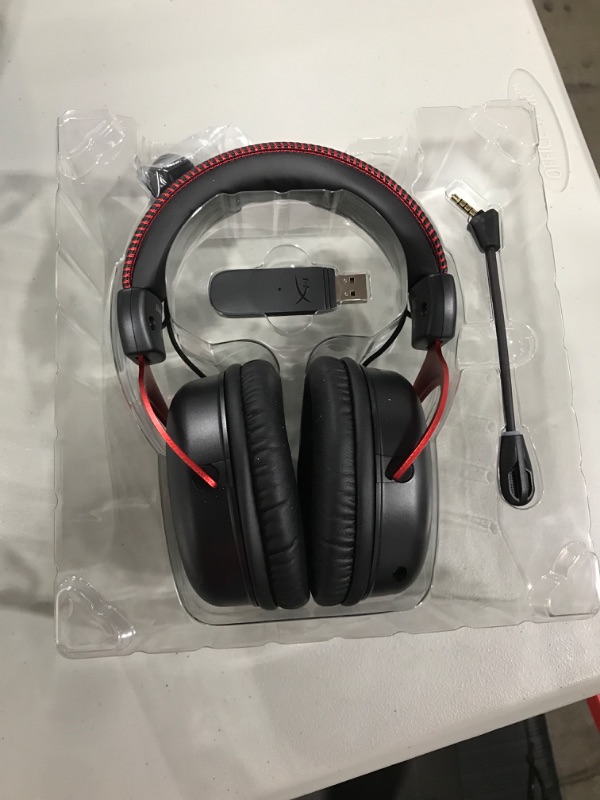 Photo 2 of HyperX - Cloud II Wireless 7.1 Surround Sound Gaming Headset for PC, PS5, and PS4 - Black/Red