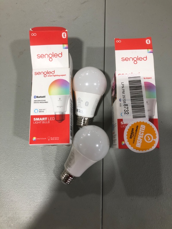 Photo 2 of Sengled Smart Light Bulbs, Color Changing Alexa Light Bulb Bluetooth Mesh, Smart 2pc