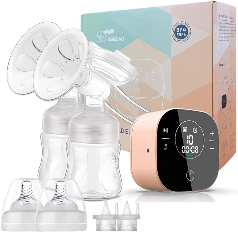 Photo 1 of Electric Double Breast Pump, Breastfeeding Pump with 2 Modes & 10 Levels,Ultra-Quiet Rechargeable Milk Pump for Travel&Home