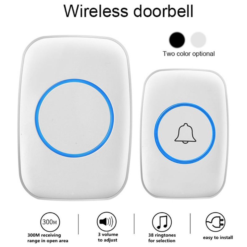 Photo 1 of 2 Pack Sunjoy Tech A10 Wireless Doorbells for Home - 1 Door Bell Ringer & 1 Plug-In Chime Receiver, Battery Operated, Easy-to-Use, Waterproof Doorbell, 38 Melodies, 4 Volume Levels