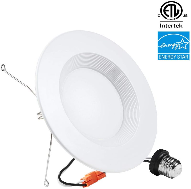 Photo 1 of 7.5 inch LED Can Lights, 6 Pack LED Recessed Lights, Dimmable Retrofit LED Recessed Lighting Fixture, LED Downlight, 8 Pack