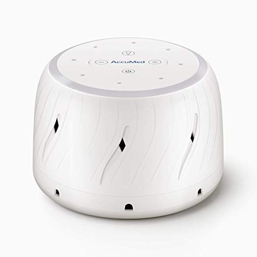 Photo 1 of AccuMed Classic White Noise Machine, for Sleeping, Baby and Adults, Office Privacy, Natural Fan Sound, with Nightlight (Adjustable), Variable Volume, Relaxation, Travel Portable (AC-WN106) White