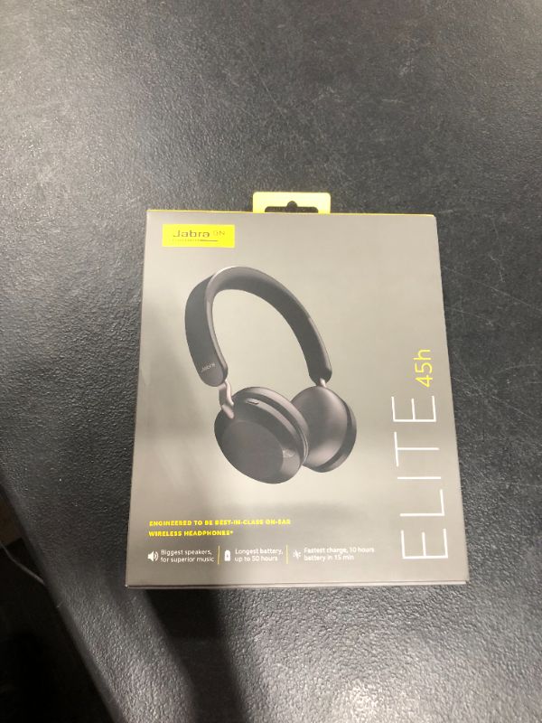 Photo 4 of Jabra Elite 45h, Titanium Black – On-Ear Wireless Headphones with Up to 50 Hours of Battery Life, Superior Sound with Advanced 40mm Speakers – Compact, Foldable & Lightweight Design