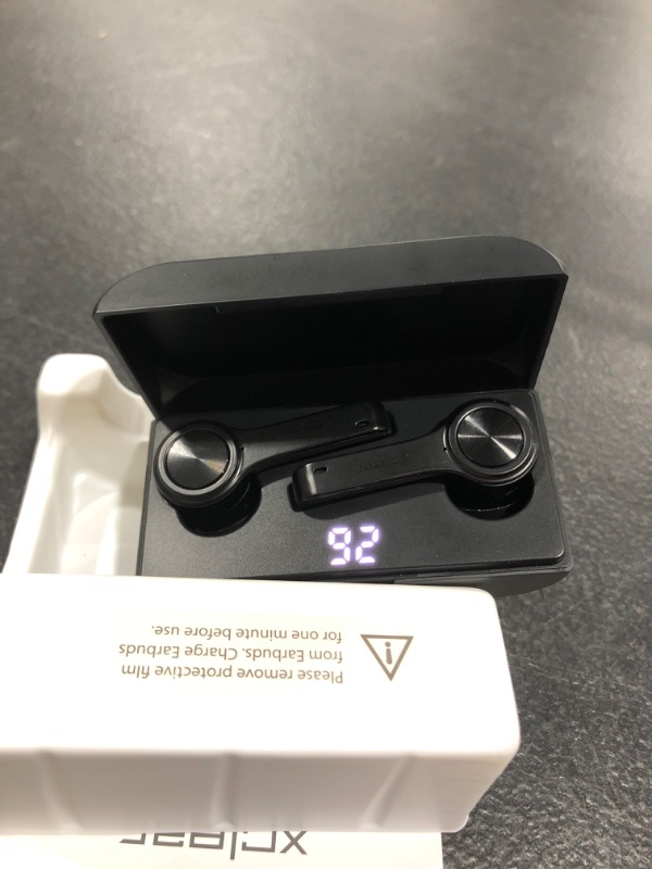 Photo 2 of XClear Wireless Earbuds with Immersive Sounds True 5.0 Bluetooth in-Ear Headphones with Charging Case/Quick-Pairing Stereo Calls/Built-in Microphones/IPX5 Sweatproof/Pumping Bass for Sports Black